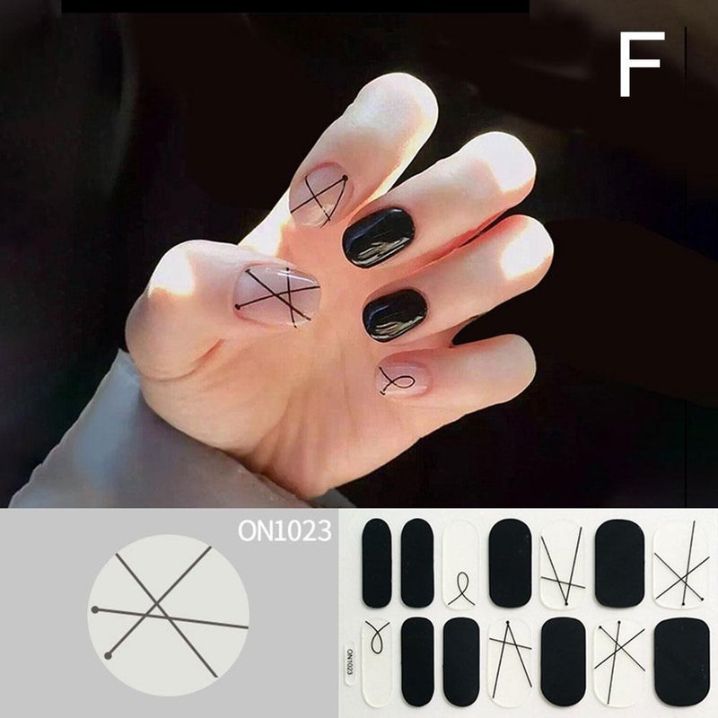 New nail stickers, 14 stickers, Japanese and Korean style, imitation diamond, 3D laser hot foil heart-shaped nail stickers, full application.